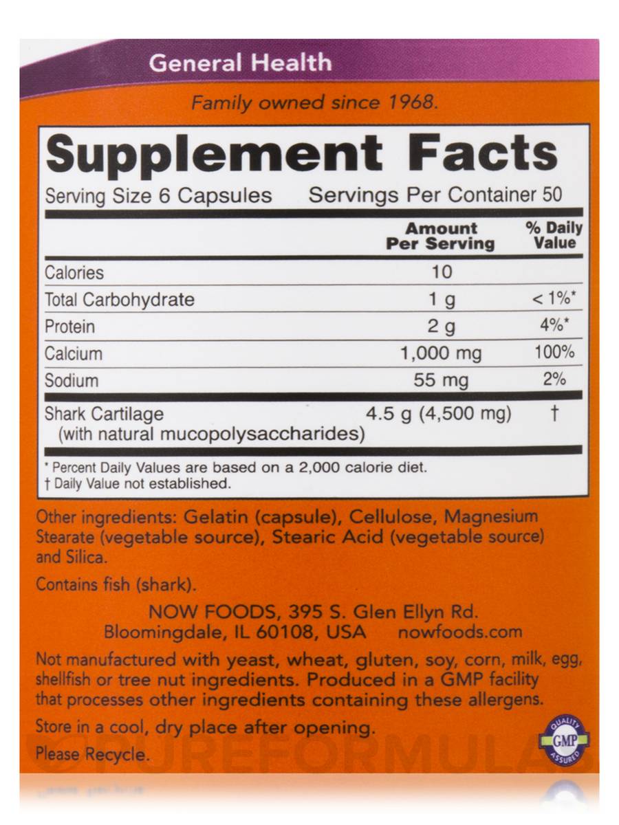 Viên sụn vi cá mập now shark cartilage 750mg cao cấp giúp hỗ trợ điều trị xương khớp, 300 viên - mỹ