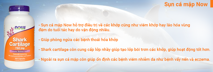 Viên sụn vi cá mập now shark cartilage 750mg cao cấp giúp hỗ trợ điều trị xương khớp, 300 viên - mỹ