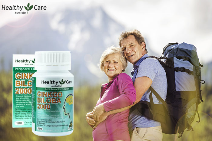 Viên uống tăng tuần hoàn máu não, cải thiện trí nhớ healthy care ginkgo biloba 2000mg của Úc hộp 100 viên