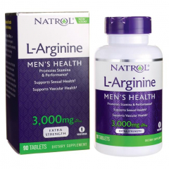 Natrol L-Arginine 3000 mg: Sản phẩm giúp hỗ trợ giãn mạch máu và tăng ham muốn tình dục, 90 viên