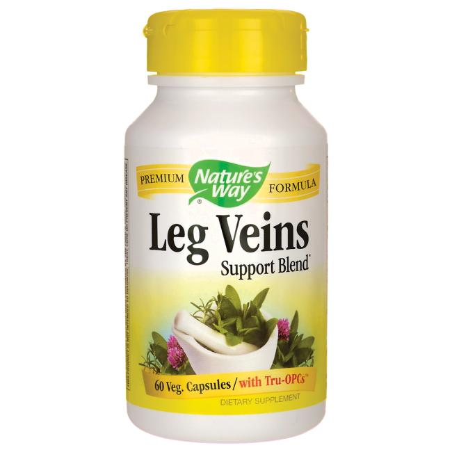 Viên uống hỗ trợ điều trị suy giãn tĩnh mạch, giảm đau nhức, chuột rút, phù nề chân nature's way leg veins support blend của mỹ hộp 60 viên