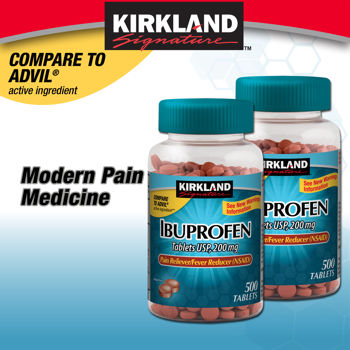 thuốc giảm Đau hạ sốt kirkland ibuprofen 200mg chai 500 viên
