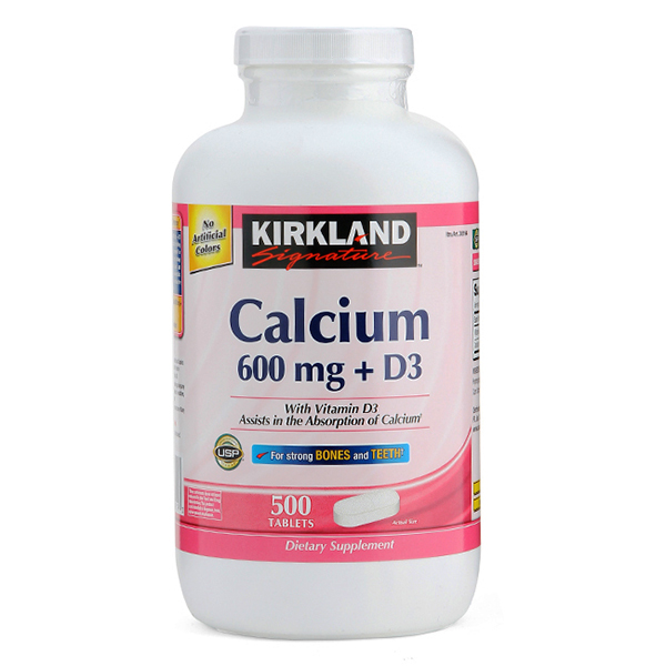 2. kirkland signature calcium 600mg d3 - viên uống tăng cường canxi và vitamin d3 giúp xương chắc khỏe hơn 500 viên