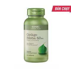 GNC Herbal Ginkgo Biloba 120 mg 100 viên - Viên uống hỗ trợ tuần hoàn máu não và bệnh tai biến mạch máu não