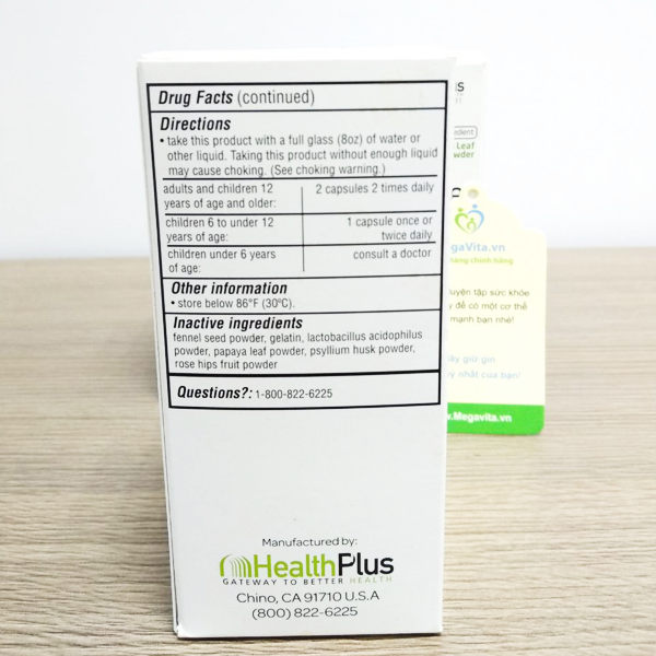 Health plus super colon cleanse với herbs and acidops,60 viên: viên hỗ trợ và giải độc đường ruột mẫu mới 2018