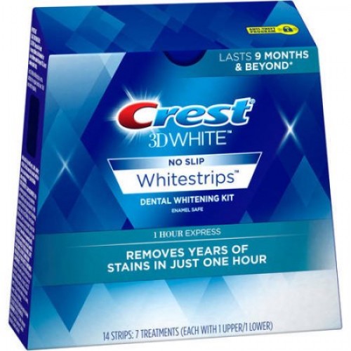 Crest 3dwhite no slip whitestrips 1 hour express