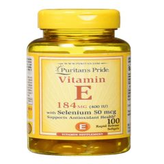 Viên Uống Vitamin E 400IU Và 50 Mcg Selen 100 viên Puritan's Pride