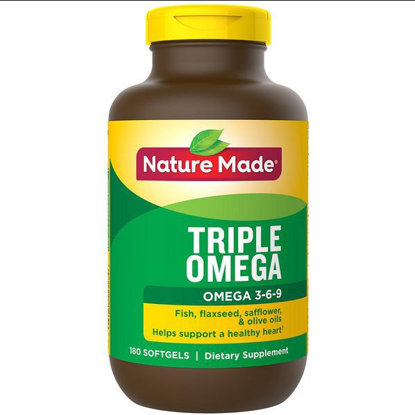 Nature Made Triple Omega: Viên uống Bổ sung Omega, tốt cho tim mạch và trí não 180 viên