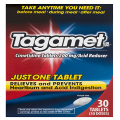 Tagamet Acid Reducer, 200mg viên uống giảm axit ,đầy hơi ,ợ chua dạ dày 30 viên