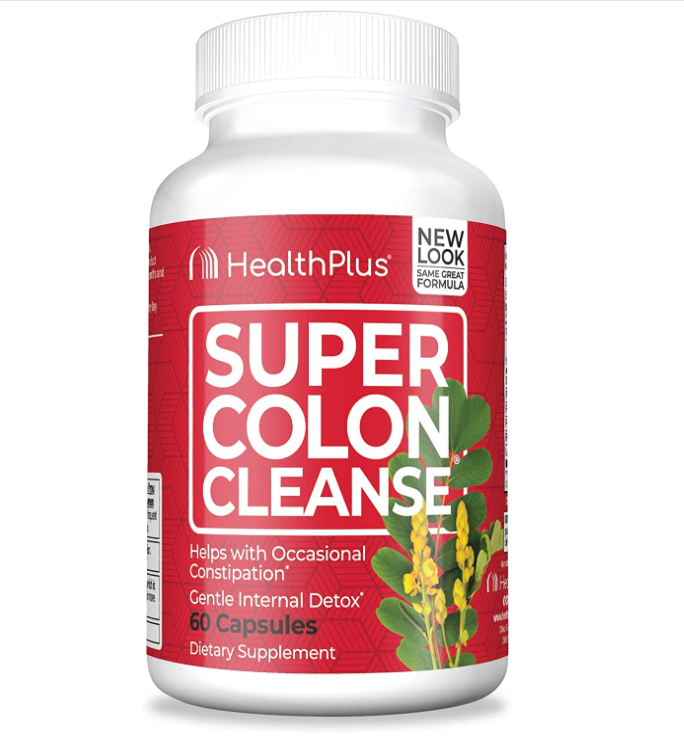 Health plus super colon cleanse với herbs and acidops,60 viên: viên hỗ trợ và giải độc đường ruột mẫu mới 2018