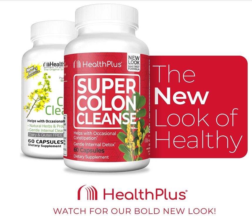 Health Plus Super Colon Cleanse với Herbs and Acidops,60 viên: Viên Hỗ trợ và giải độc đường ruột Mẫu mới 2018