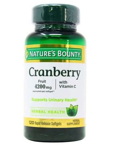 Nature's Bounty Cranberry 4200 mg With Vitamin C Viên uống hỗ trợ bàng quang và tiết niệu 120 viên