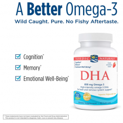 Nordic Naturals DHA, 830 mg Omega-3 Hương Dâu tây - Giúp Tăng Cương Trí Nhớ và hệ thần kinh 90 Viên