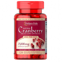 Viên uống ngăn ngừa viêm nhiễm khuẩn đường tiết niệu Puritans Pride Natural Cranberry 25.000 mg của Mỹ 120 viên