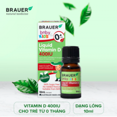 Brauer Baby & Kids Liquid Vitamin D 400IU 10ml cho trẻ