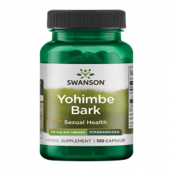 Swanson Premium Yohimbe Bark 75MG Viên Uống Hỗ Trợ Tăng Cương Sinh Lý Nam 100 Viên