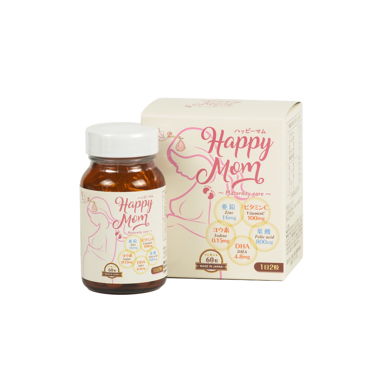 JpanWell - Vitamin cho phụ nữ mang thai Happy Mom 60 viên