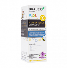 Brauer Kids Manuka Honey Dry Cough Siro hỗ trợ điều trị ho cho bé 2 tuổi trở lên