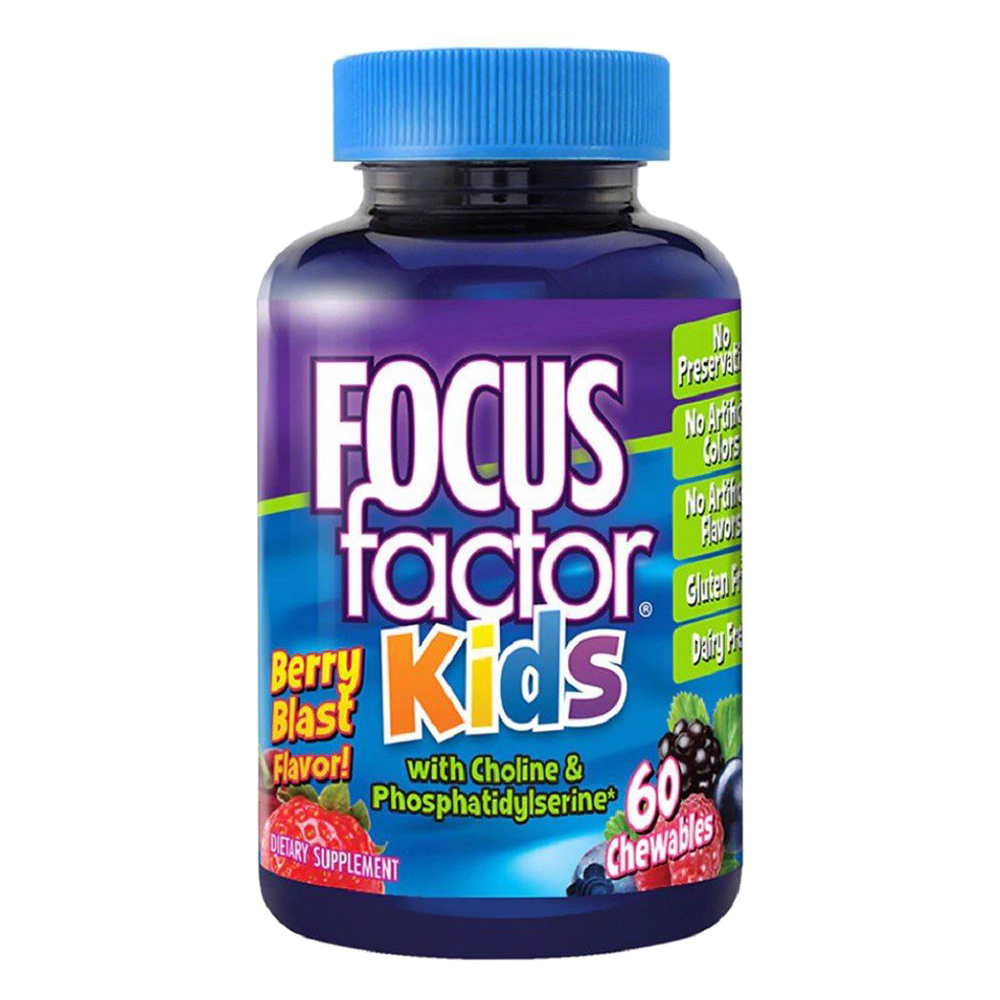 Focus Factor Kids - Viên Nhai bổ sung vitamin giúp trẻ phát triển trí não thông minh hơn 60 viên