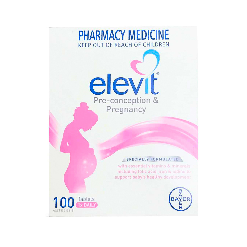 Bayer Elevit: Viên uống bổ sung vitamin và khoáng chất cho phụ nữ mang thai, 100 viên.