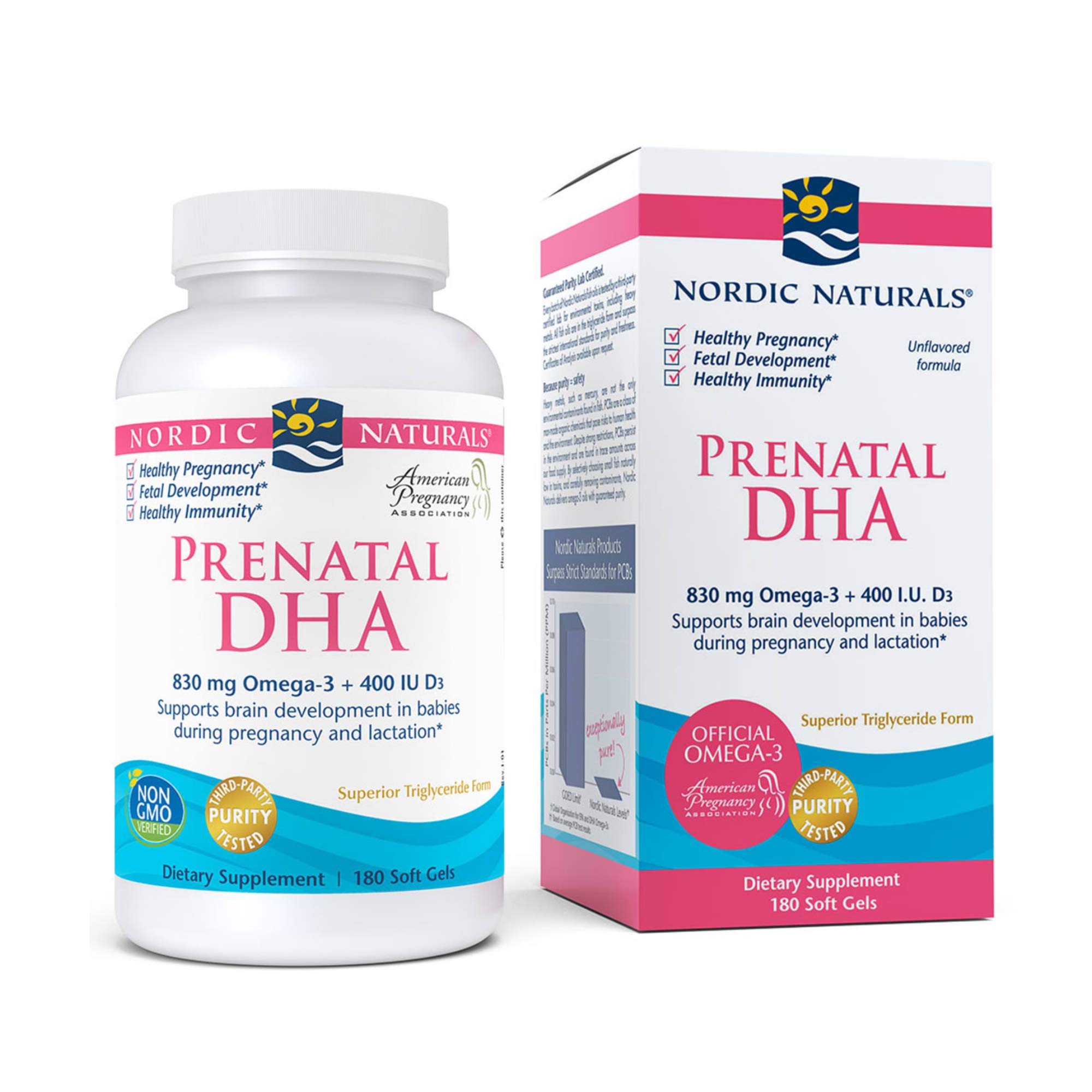 Nordic Naturals Prenatal DHA 180 viên - Giúp phát triển trí não, thị lục cho trẻ so sinh.
