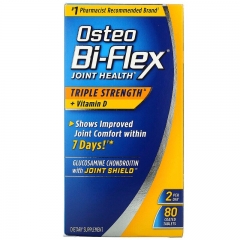 Osteo Bi-Flex Joint Health Triple Strength + Vitamin D: Viên hỗ trợ điều trị và tăng cường sức khỏe xương khớp, 80 viên.