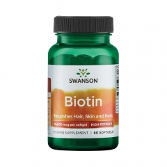 Viên uống Biotin ngăn rụng tóc, kích thích tóc và móng tay chắc khỏe Swanson Premium Biotin 10,000mcg của Mỹ hộp 60 viên