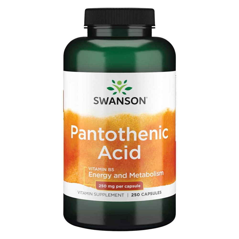 Viên uống bổ sung Vitamin B5 Swanson Pantothenic Acid 250mg, 250 viên - Mỹ