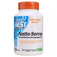 Viên uống Doctor's Best Natto Serra 90 Viên Mỹ - Cải thiện lưu thông máu trong cơ thể.