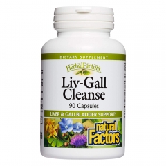 Viên uống Natural Factors HerbalFactors Liv-Gall Cleans Liver & Gallbladder 90 viên tăng cường chức năng gan và túi mật.