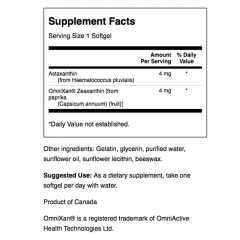 Swanson Ultra Astaxanthin & Zeaxanthin 60 viên - Viên uống chống lão hóa và bảo vệ mắt.