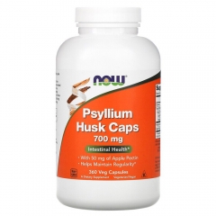 Chất xơ dạng viên Now Foods Psyllium Husk Caps 700 mg 360 viên - Chiết xuất từ vỏ cây Mã Đề.