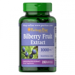Puritan's Pride Bilberry Extract 1000mg 180 viên - Cải thiện thị lực và hỗ trợ tiêu hóa.