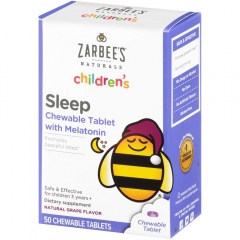 Viên nhai Zarbee's Naturals Children's Sleep Melatonin 50 viên - Hỗ trợ giúp Bé ngủ ngon.