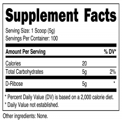 Nutricost D-Ribose Powder 500G - Ngăn ngừa các triệu chứng như chuột rút, đau và cứng cơ bắp