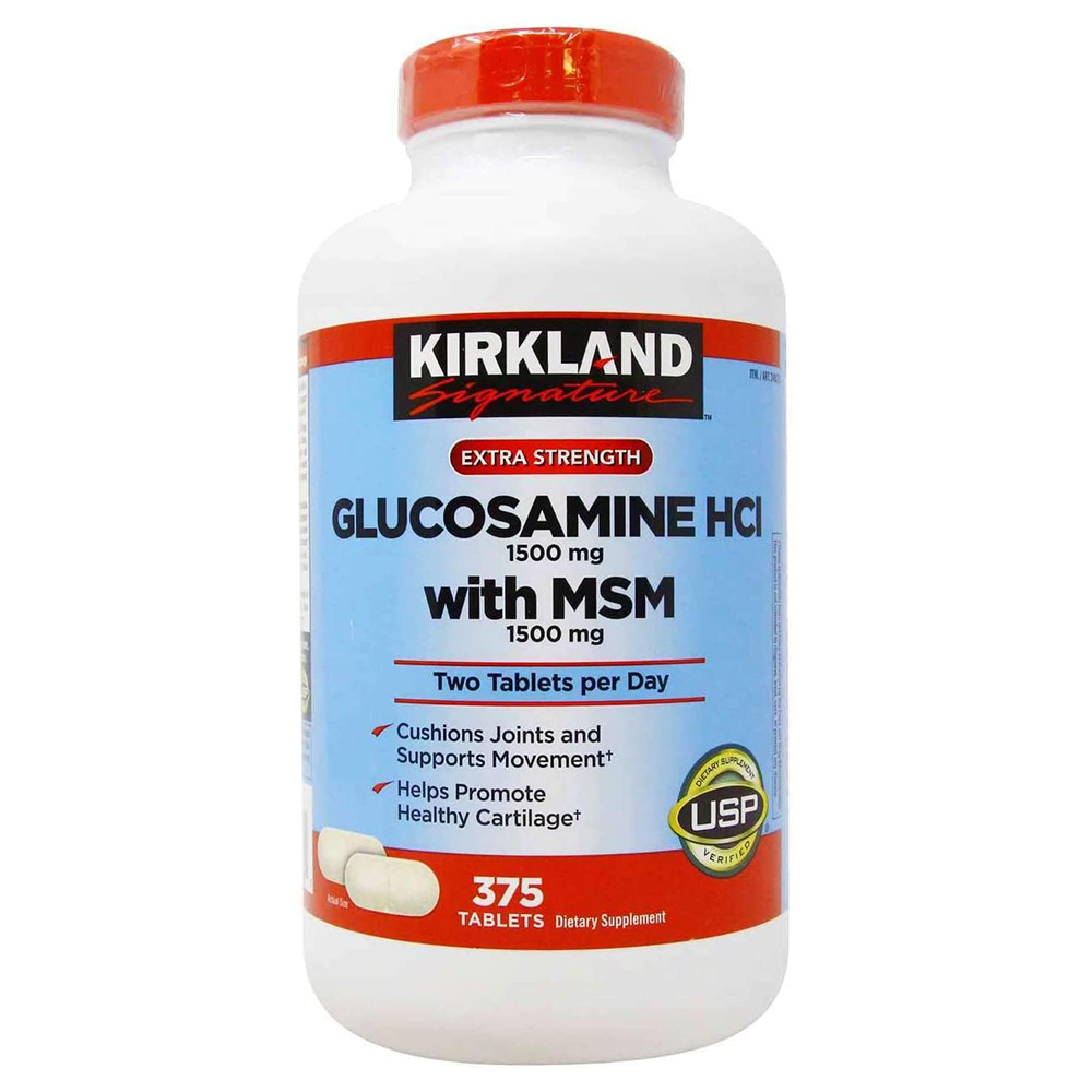 Kirkland Viên Uống Bổ Sung Glucosamine HCL With MSM 1500mg 375 Viên