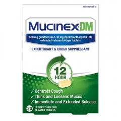 Mucinex DM 20 viên - Hỗ trợ giảm ho long đờm.