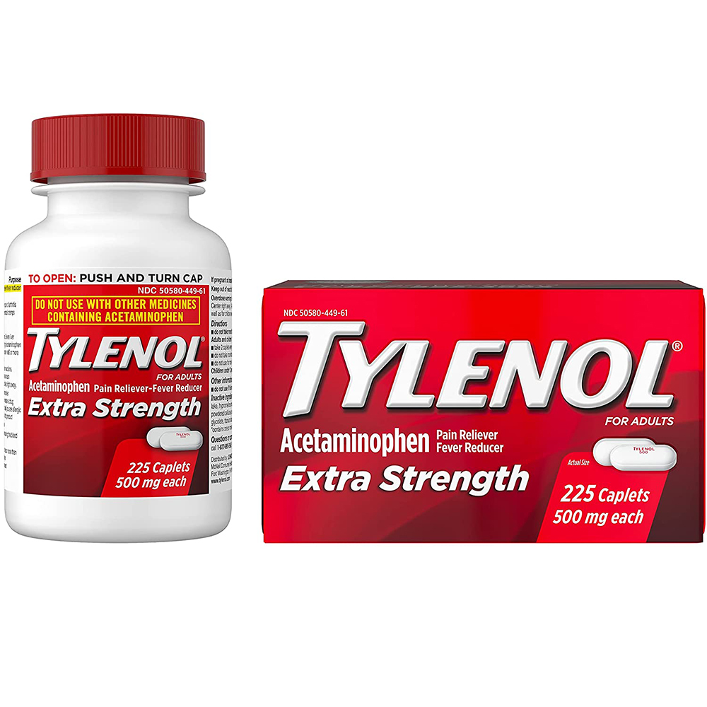 Viên uống giảm đau hạ sốt Tylenol Acetaminophen 500mg 225 viên