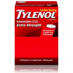 Giảm đau hạ sốt Tylenol Acetaminophen Extra Strength 500mg 2 viên x 50 gói (100 viên)