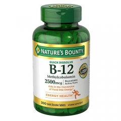 Nature's Bounty Quick Dissolve Vitamin B-12 2500 mcg 300 Viên - Bổ Sung Vitamin B12