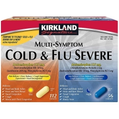 Kirkland Signature Severe Cold & Flu Multi-Symptom 168 Viên - Giảm Đau Hạ Sốt