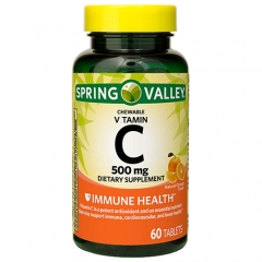 Spring Valley Chewable Vitamin C 500mg Orange Flavor 60 Viên - Viên bổ sung Vitamin C.
