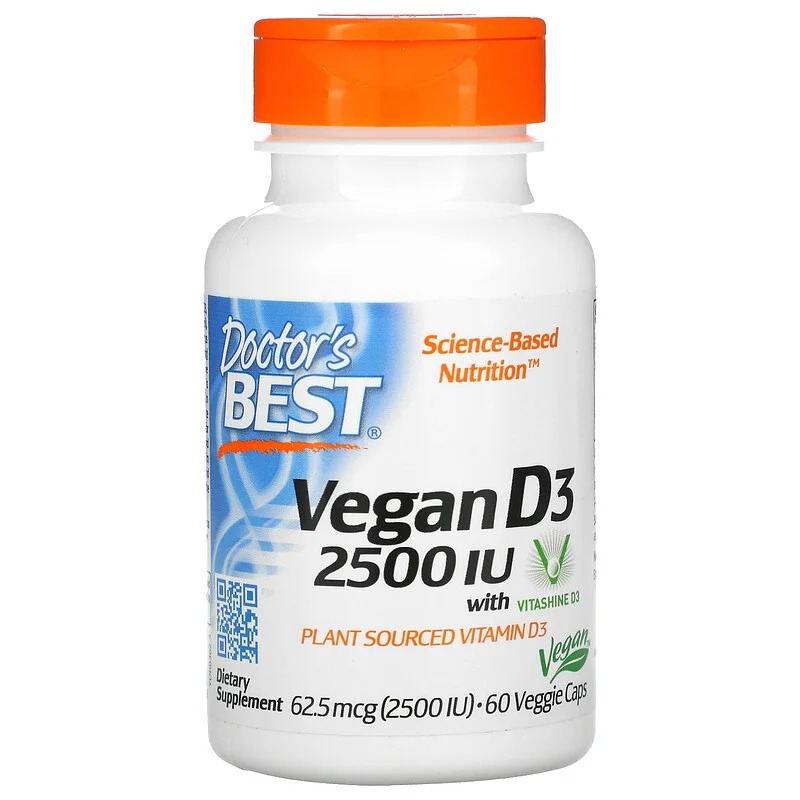 Doctor's Best Vegan D3 2500IU Viên Uống Bổ Sung Vitamin D3 Giúp Xương Chắc Khỏe Và Tăng Cường Hệ Miễn Dịch