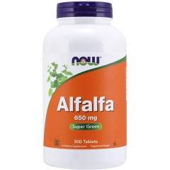 NOW Supplements, Alfalfa 650 mg 500 viên - Cỏ Linh Lăng Bổ Sung Vitamin, Khoáng Chất.