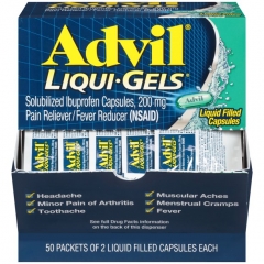 Viên uống giảm đau, hạ sốt Advil Liqui Gels 200mg 50 gói x 2 viên