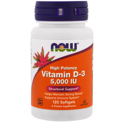 Viên uống bổ sung vitamin D3 - NOW Foods High Potency Vitamin D3 5000 IU 120 viên