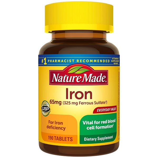 Viên uống bổ sung sắt Nature Made Iron 65 mg 190 viên