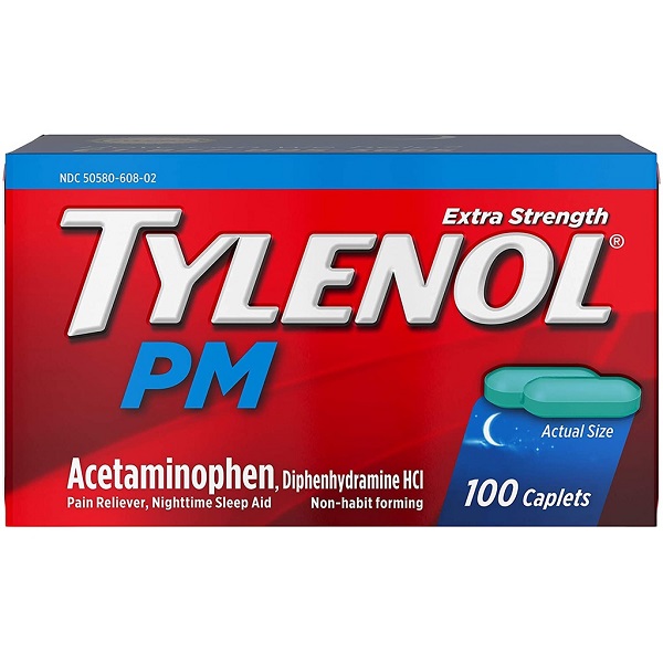 Viên uống hỗ trợ giảm đau ban đêm và giấc ngủ Tylenol PM Extra Strength 100 viên