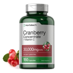 Horbaach Cranberry (30.000 mg) + Vitamin C Triple Strength Viên Uống Hỗ Trợ Bàng Quang Và Tiết Niệu Khỏe Mạnh 150 Viên