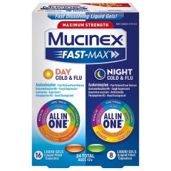 Viên uống giảm cảm ho ngày và đêm Mucinex Fast-Max Maximum Strength Day & Night 24 viên